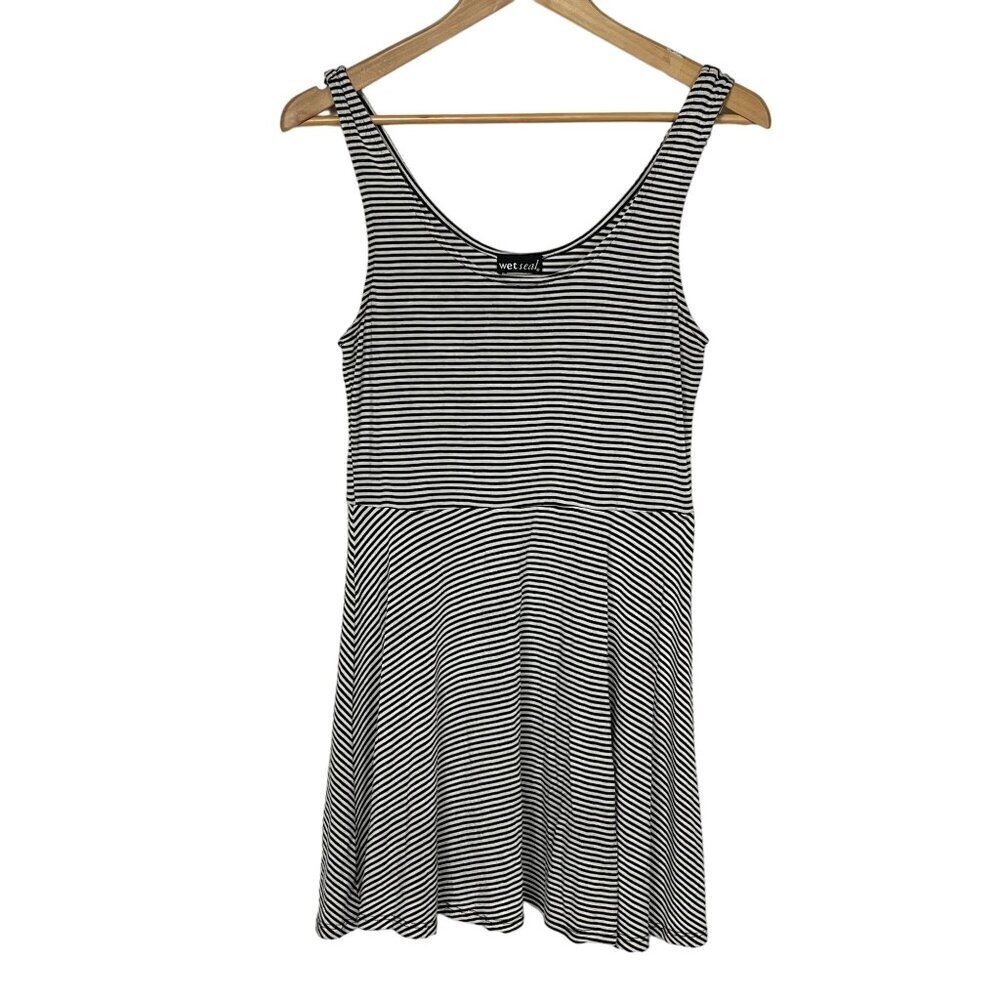 Wet‎ Seal Black & White Striped Casual Dress Size XS (16" pit to pit 31" length)